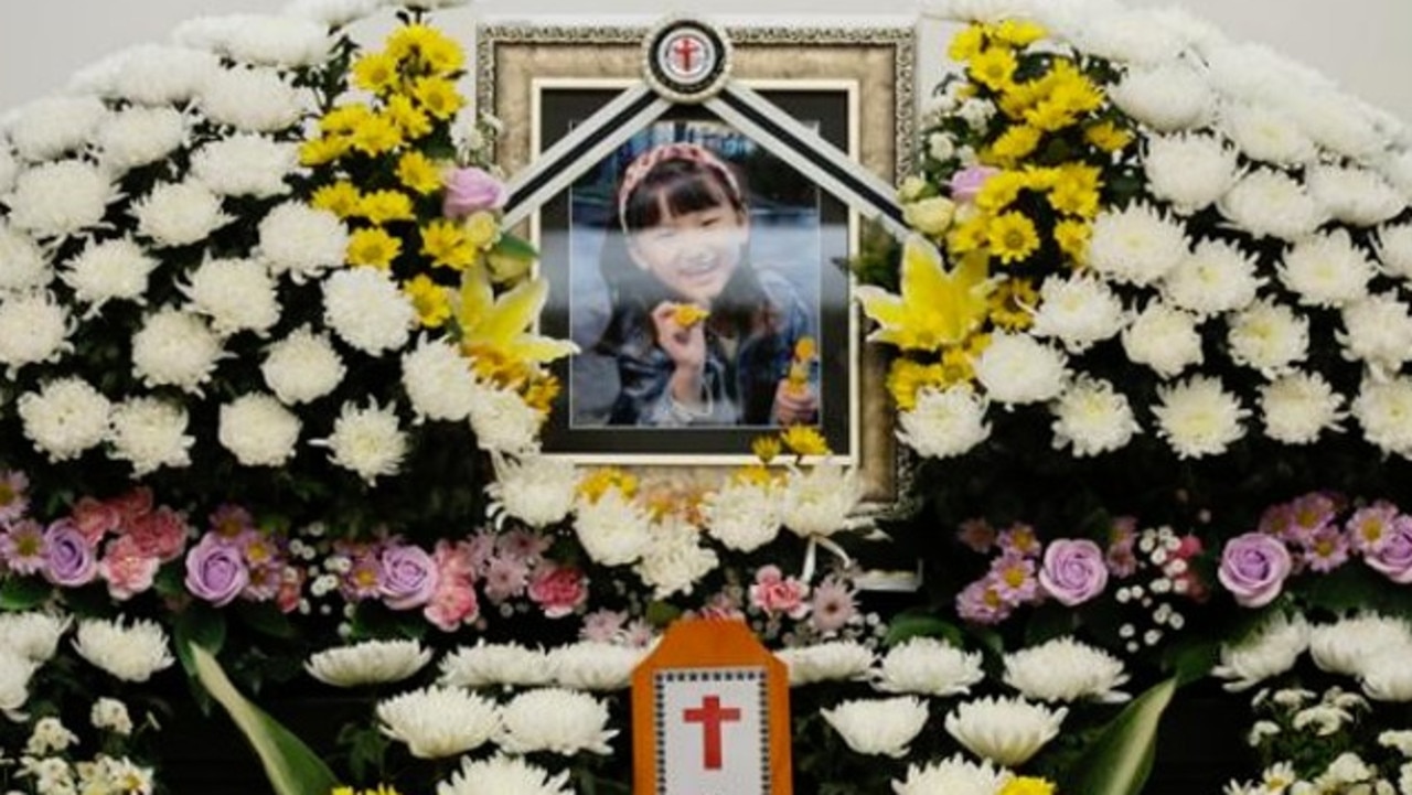 A portrait of Kim Ha-neul is set up at a funeral hall in Daejeon. Picture: Yonhap