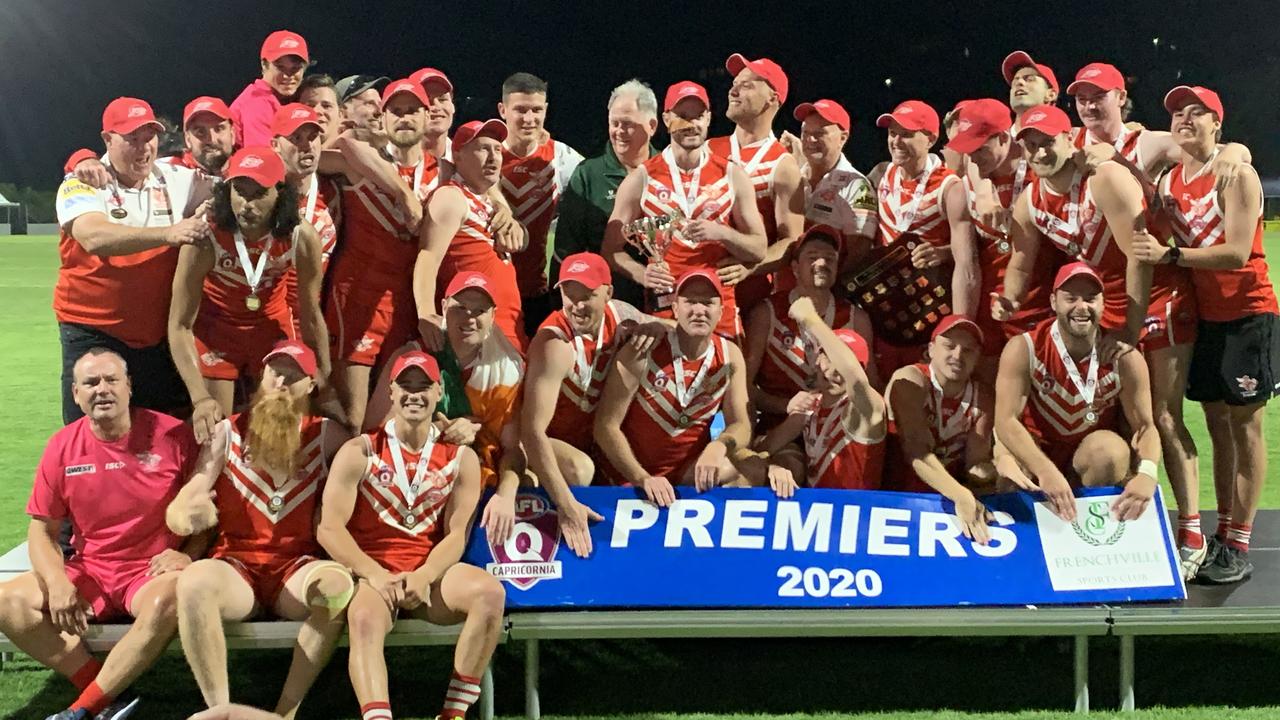 Yeppoon won a record sixth straight AFL Capricornia flag and also claimed the record for the most consecutive wins in AFL history on Saturday night. Photo: Jann Houley