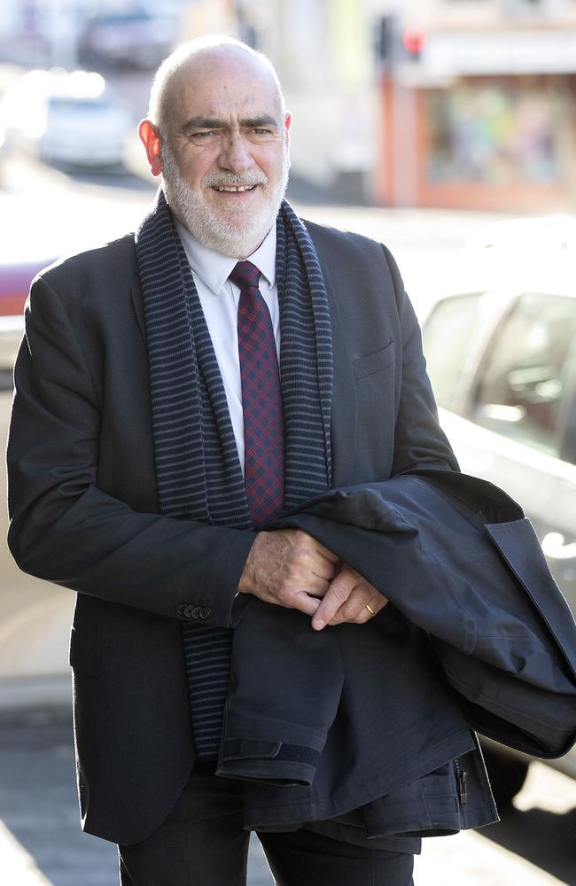 Professor Tim McCormack, Professor of International Law at the University of Tasmania after giving evidence at the commission of inquiry into child sexual abuse. Picture: Chris Kidd