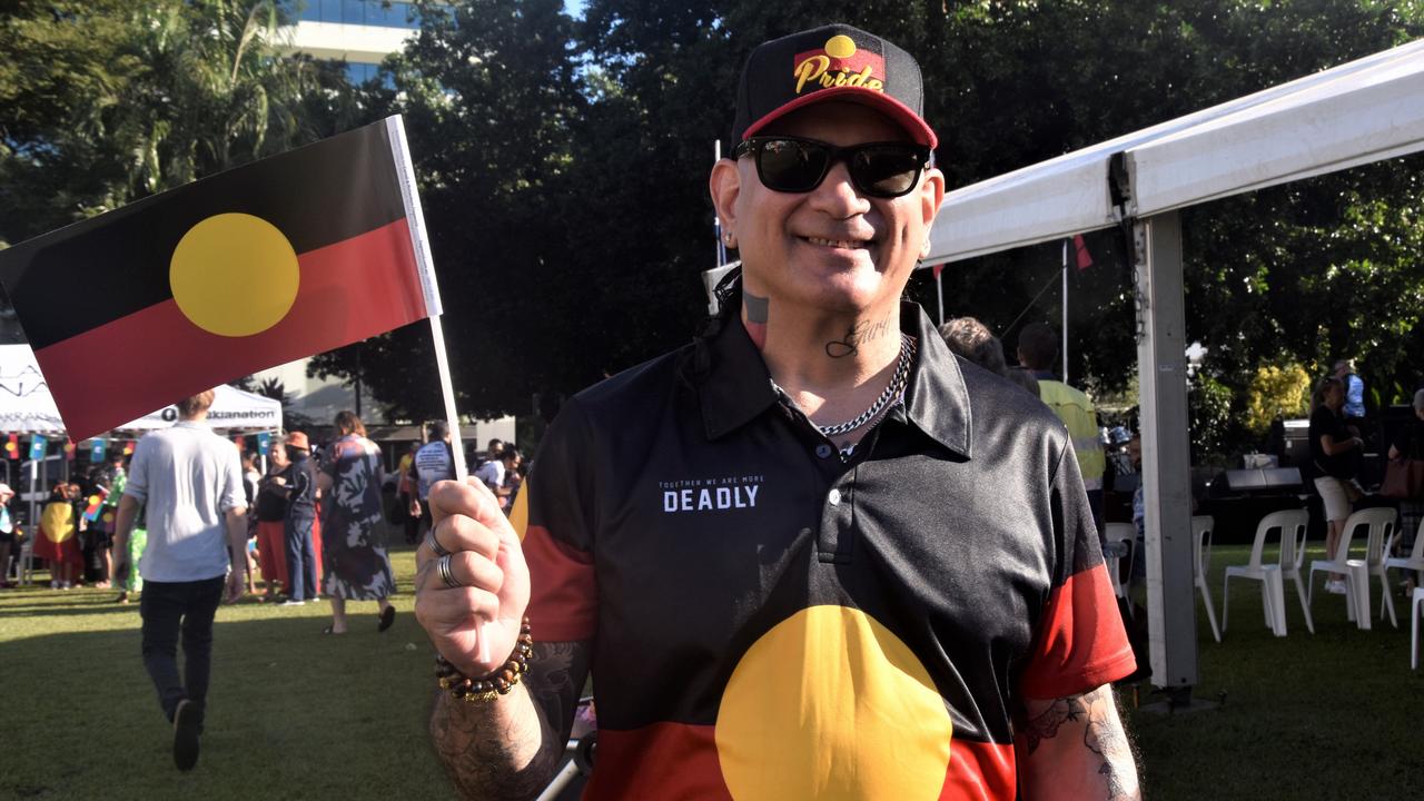 Darren Gifford was among thousands of Territorians who took part in the 2023 NAIDOC march in Darwin, which saw the highest number of marchers the Territory has seen. Picture: Sierra Haigh