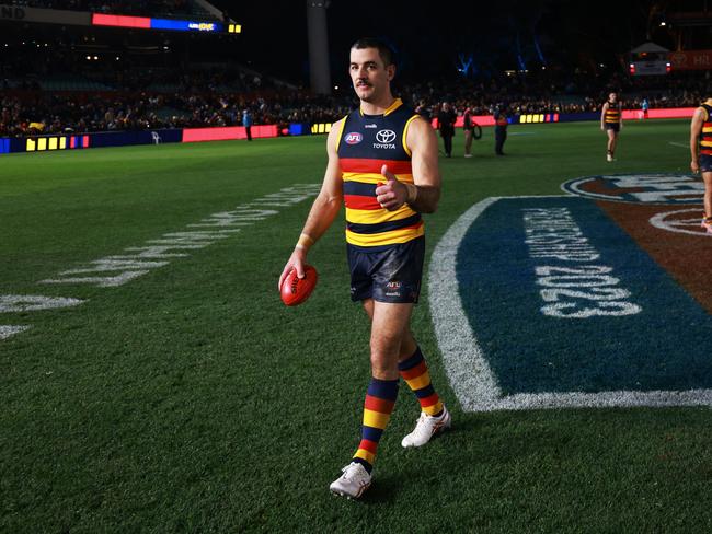 Thumbs up from Taylor Walker after the Showdown victory. Picture: Getty Images