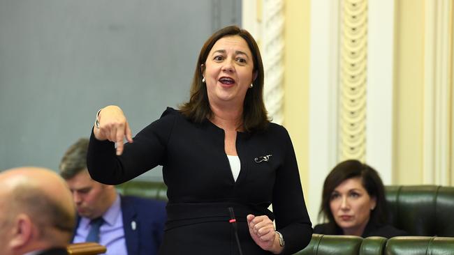 Queensland Premier Annastacia Palaszczuk in Parliament today. Picture: AAP/Dave Hunt