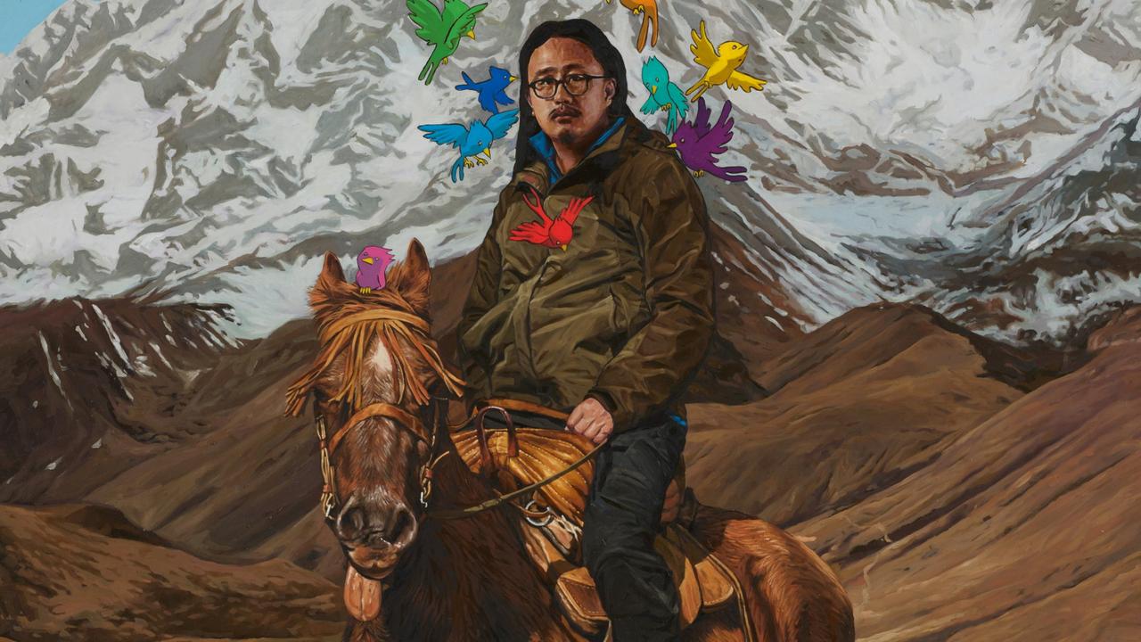 Detail from Archibald Prize finalist Abdul Abdullah, No mountain high enough, a portrait of artist Jason Phu