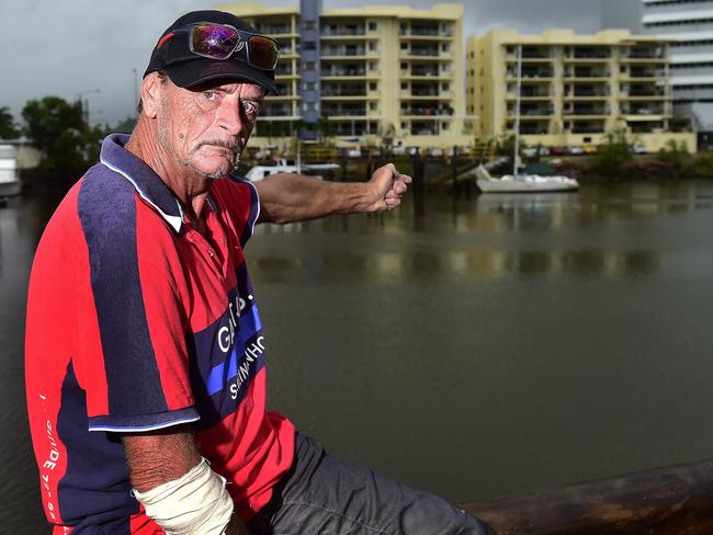 Boat-owner Wayne George is angry with boats overstaying the 40 minute limit on the public dock on the opposite side of the creek from Flinders Street. There is one particular yacht which is causing hassle. PICTURE: MATT TAYLOR.