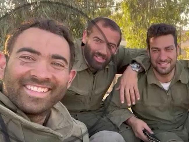 Australian Reserves Captain Lior Sivan, 32, (front) was killed in Gaza while serving as a tank commander with an Israeli armoured brigade on December 19. Picture: ABC News