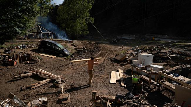 Homes destroyed in the Black Mountain, North Carolina. Picture: AFP