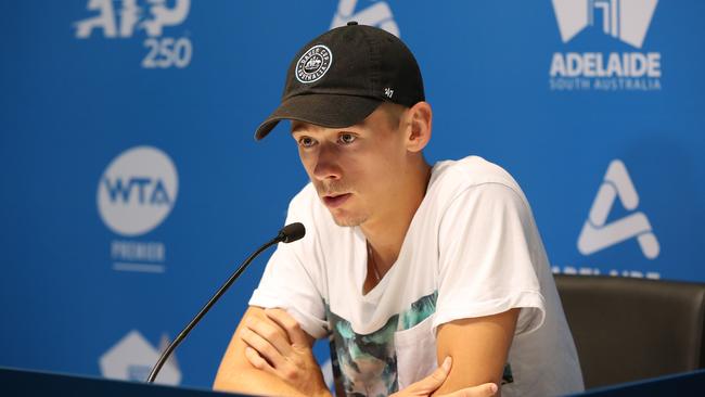 Alex de Minaur explains why he has pulled out of the Adelaide International. Picture: Getty Images