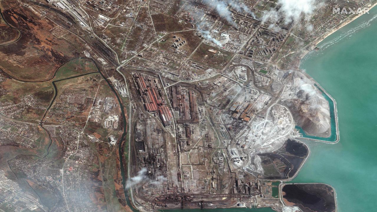The vast steel plant - the size of a small city - has underground tunnels that can withstand bombing and nuclear strikes. (Photo by Satellite image Â©2022 Maxar Technologies / AFP)