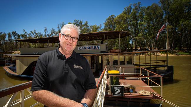 Rohan Burgess, MD of Murray River Paddle Steamers. Holiday trade in Echuca is steady but down after recent COVID-19 border closures. Picture: Mark Stewart