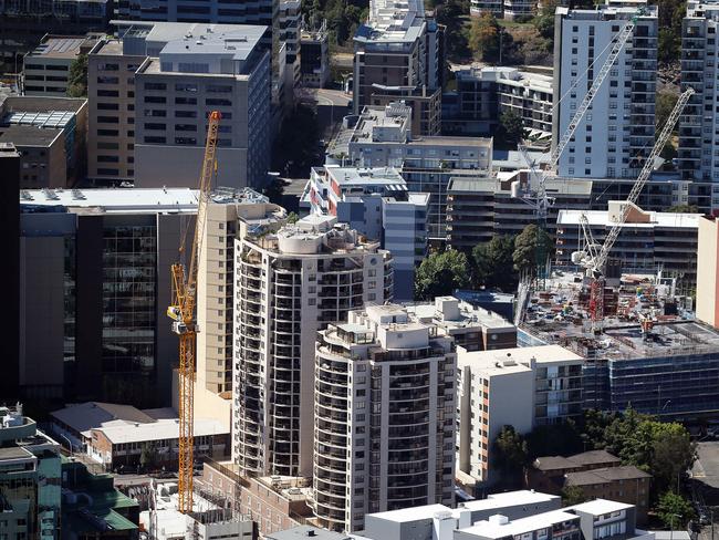 Cranes dominate Parramatta’s city skyline.