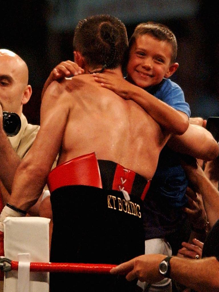 Kostya and Tim after the Leija fight. Picture: Nick Laham/Getty Images