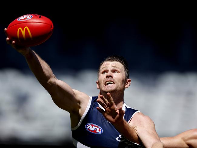 Patrick Dangerfield spent time forward of the ball. Picture: Michael Klein