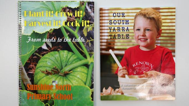 Some of the school cookbooks being produced. Picture: Aaron Francis