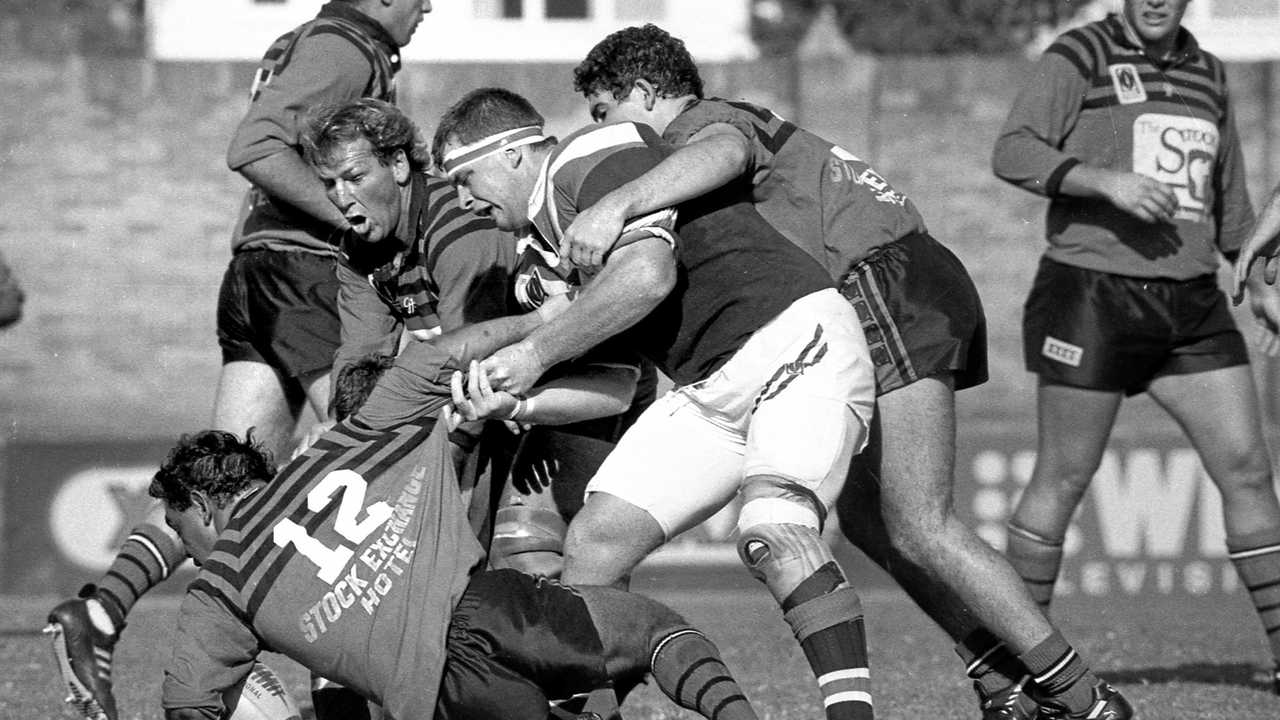 Basil Nolan (white shorts) plays for Warwick. Picture: Bev Lacey