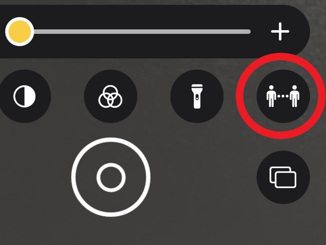 The people detection mode on the iPhone's magnifier app.
