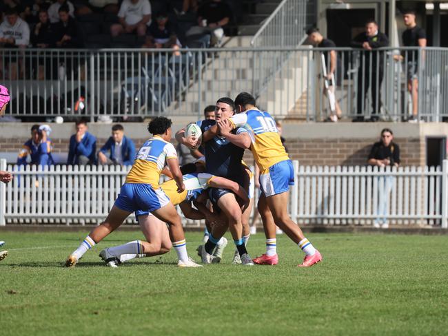 Pictured is The Peter Mulholland Cup at Ringrose Park, Wentworthville today. Patrician Brothers Blacktown v Matraville SHS. Picture: Tim Hunter.