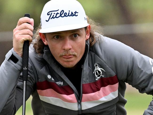 ADELAIDE, AUSTRALIA - APRIL 20: Cameron Smith captain of the Ripper GC lines a putt during the Pro-Am  ahead of Liv Golf Adelaide at The Grange Golf Club on April 20, 2023 in Adelaide, Australia. (Photo by Mark Brake/Getty Images)