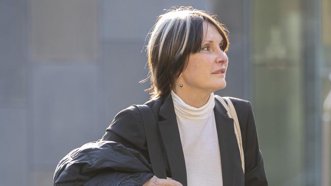 Natasha Lakaev arrives at the Supreme Court of Tasmania, Hobart.