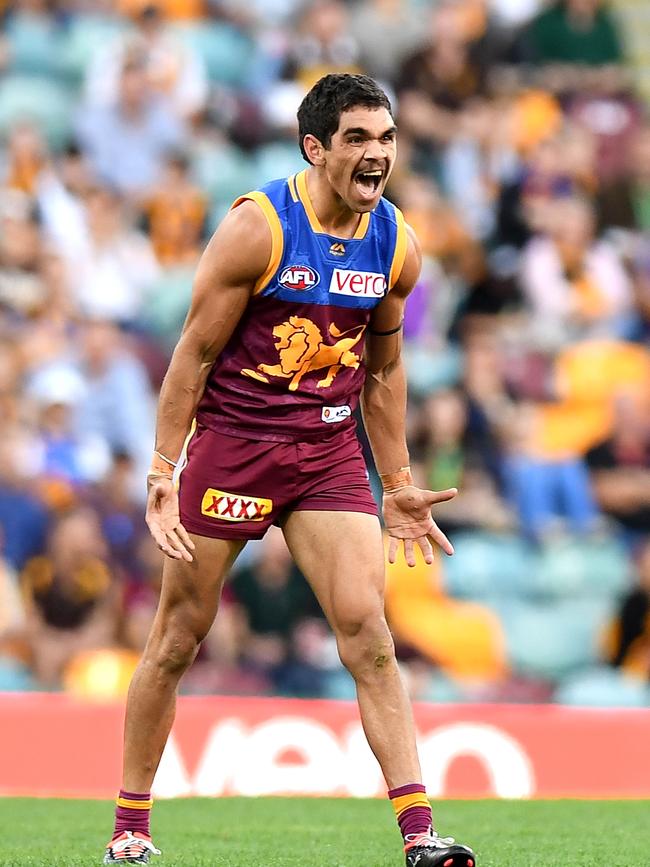 Brisbane’s Charlie Cameron at the Gabba. Picture: Bradley Kanaris/Getty