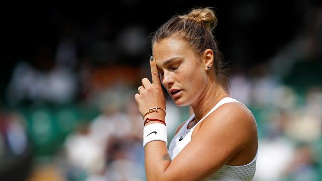 Aryna Sabalenka, of Belarus, is another top star who would be banned from Wimbledon under current rules. Picture: AFP