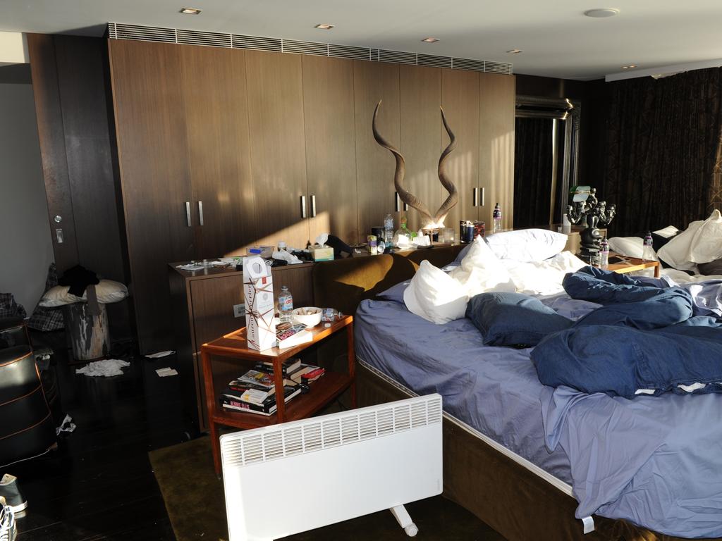 Police photographs of one of John Ibrahim’s bedrooms tendered to court.