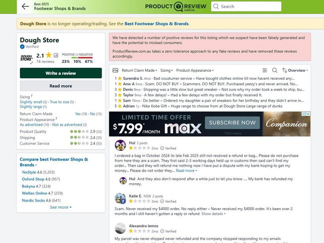 The business has dozens of dire reviews online from customers. Picture: Google