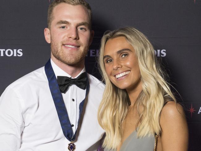 Tom Mitchell and Hannah Davis at the Brownlow after-party