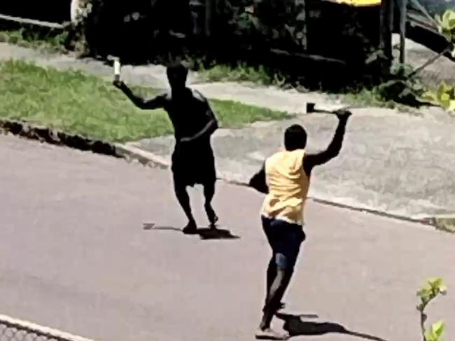 Afrodite Larentzou is imprisoned in her own home. On Friday 31st, March over a dozen indigenous men and women, with their children watching by their side, ran at each other in the street in broad daylight, wielding at least three tomahawk axes and other weapons.