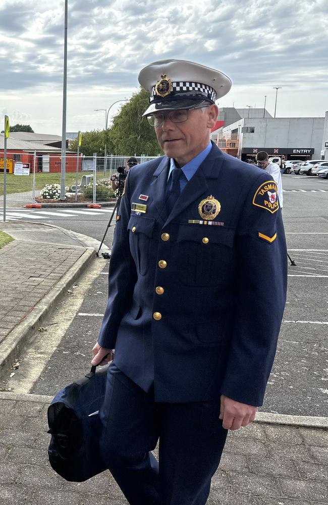 Tasmania Police Senior Constable Dean Wotherspoon gave evidence at Hillcrest trial. Picture: Simon McGuire