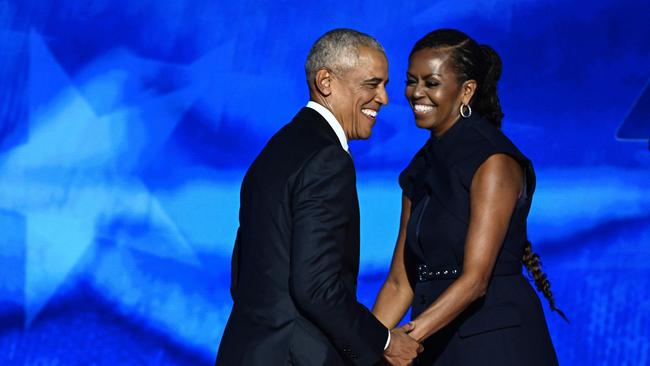 The latest glimpse into the Obamas’ marriage comes a week after Michelle revealed her pet peeve about Barack on her new podcast, “IMO.” Picture: AFP