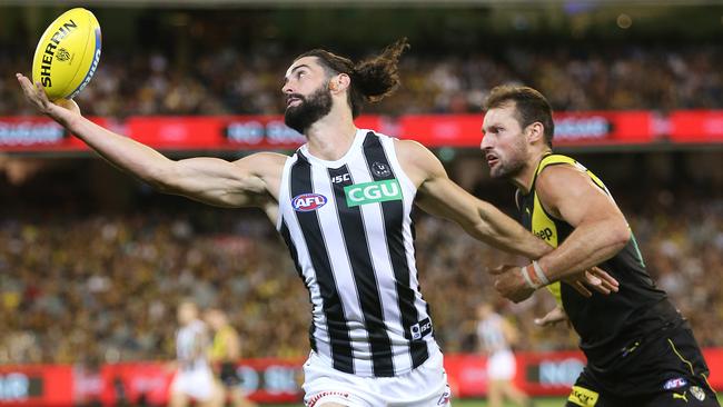 Collingwood recruited Brodie Grundy with a draft pick acquired in a trade with West Coast. Picture: Michael Klein