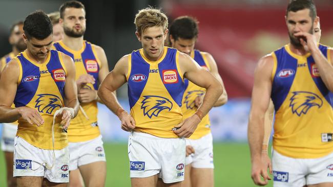 The Eagles were found wanting without their star ruckman Nic Naitanui. Picture: Getty Images