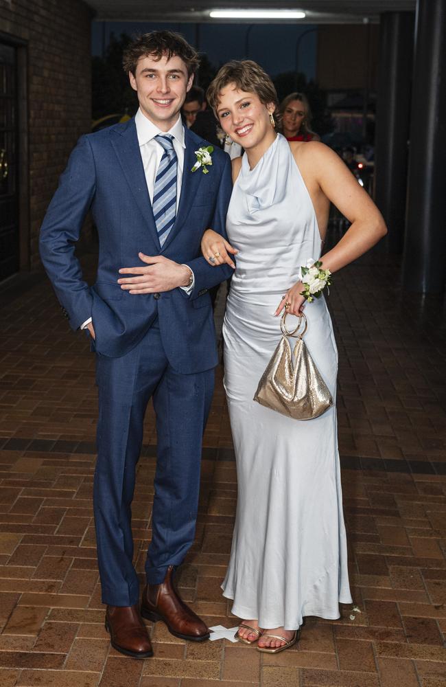 Oliver Clifford and partner Pearl Tweedy at Toowoomba Grammar School formal at Rumours International, Wednesday, November 13, 2024. Picture: Kevin Farmer