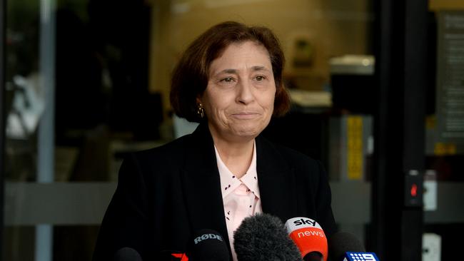 Lily D'Ambrosio, Victorian Minister for Environment and Climate Change, speaks to the media at Parliament House in Melbourne. Picture: NCA NewsWire / Andrew Henshaw