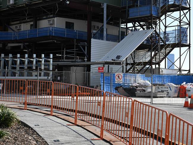 The Cross River Rail work site at Boggo Road. Picture: Lyndon Mechielsen/Courier Mail