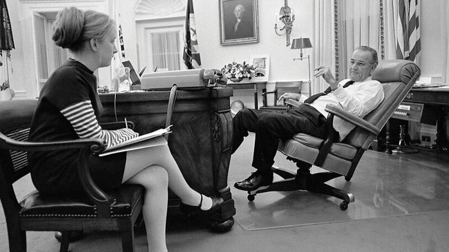 Doris Kearns Goodwin talks with President Lyndon B. Johnson in the Oval Office of the White House in 1968. Picture: LBJ Presidential Library