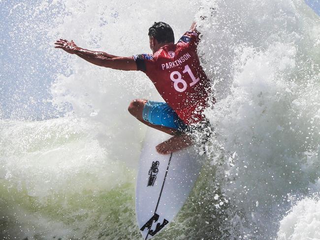 Joel Parkinson surfing at his local break at Snapper earlier this year.