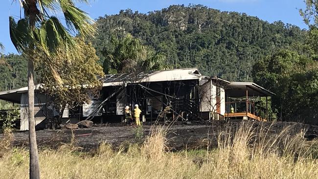 Paramedics, police and firefighters were all called to the fire at a two-storey house in Wills Crt at 2.20pm on Monday. Picture: Elyse Wurm