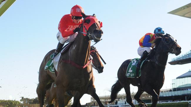 Jockey Kerrin McEvoy produced a cool ride on Redzel. Picture: AAP