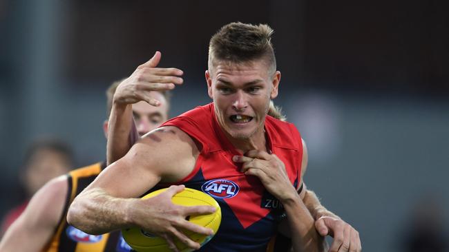 Adam Tomlinson made history in his first game as Demon. Picture: Getty