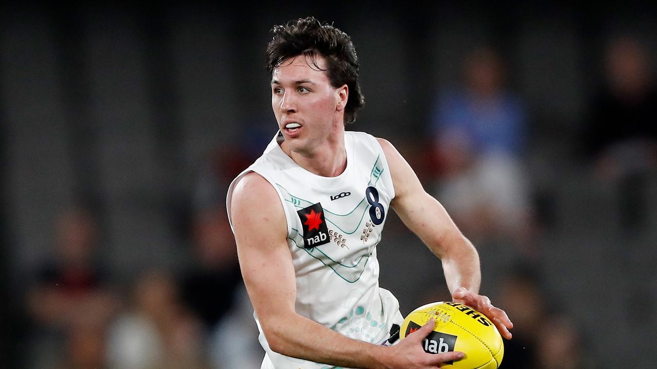 Oliver Hollands finished equal-first in the 2km time trial at this year’s AFL Draft Combine. Picture: Getty Images