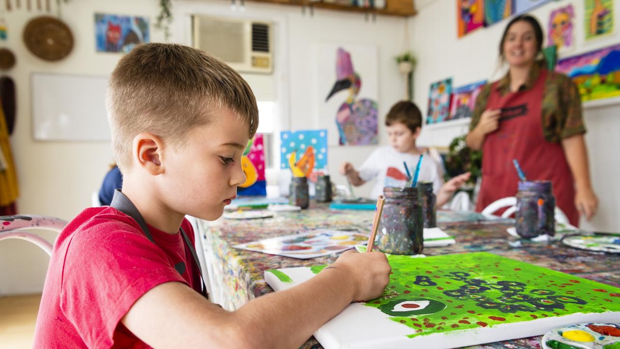 Alfie Benventi at holiday kids workshops at Tinker. Picture: Kevin Farmer