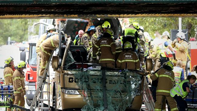 The low bridge is a notorious for causing crashes. Picture: Hamish Blair