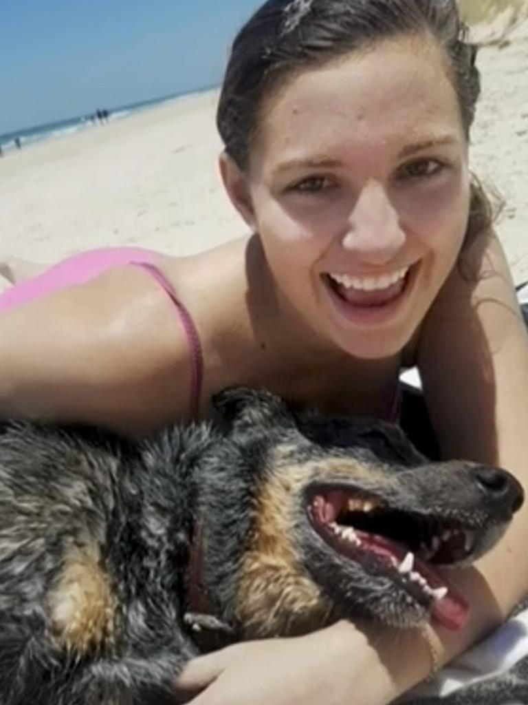 Rachel McCrow with her dog.