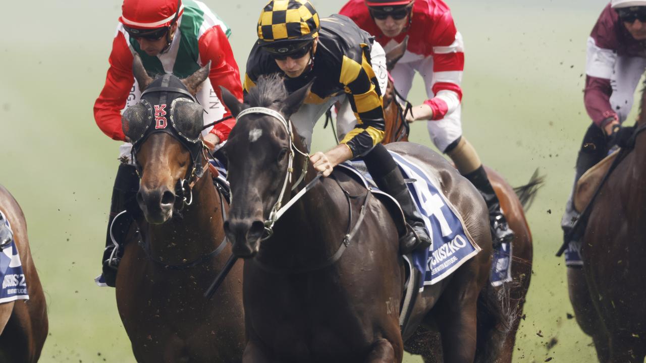 SYDNEY, AUSTRALIA - OCTOBER 17: Jason Collett on It's Me wins race 5 the Kosciuszko during Sydney Racing at Royal Randwick Racecourse on October 17, 2020 in Sydney, Australia. (Photo by Mark Evans/Getty Images)