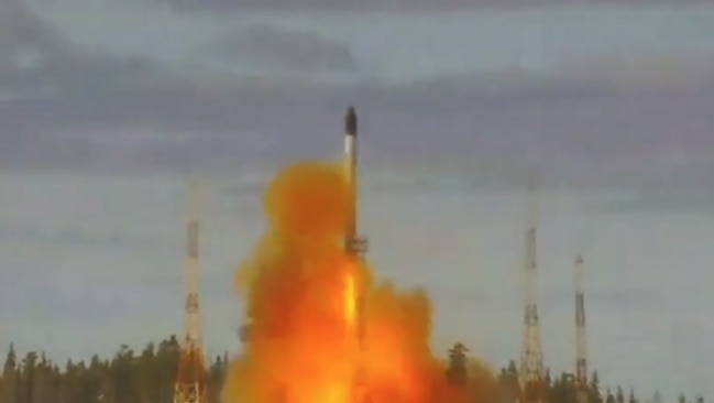 Russia tested its Samrat intercontinental ballistic missile on Wednesday. Picture: Supplied/Russian Defence Ministry