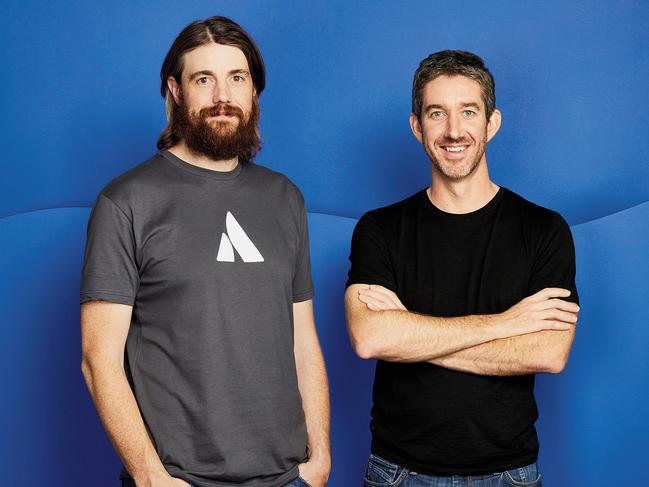 EMBARGO FOR THE LIST 15 SEP 2023. FEE MAY APPLY. Atlassian co-CEOs Mike Cannon-Brookes and Scott Farquhar. Source: Atlassian