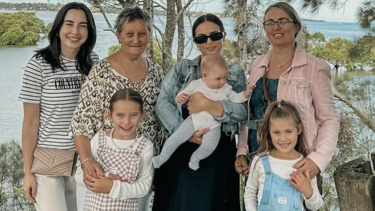 Karen Quickenden with her mum, daughters and granddaughters. Picture – contributed.