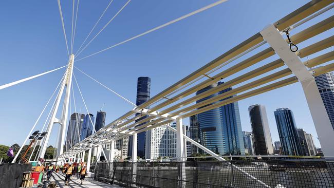 The Kangaroo Point Bridge opens this Sunday. Picture: Josh Woning