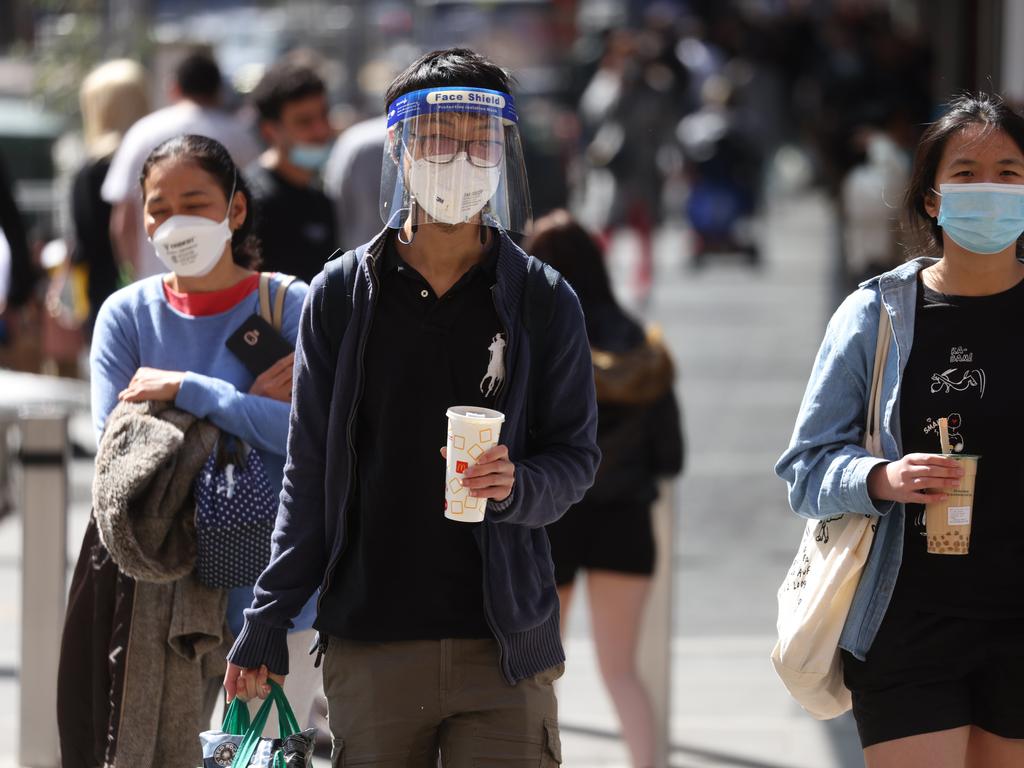 People out and about in the CBD after Melbourne emerged from Lockdown. Picture: Paul Jeffers